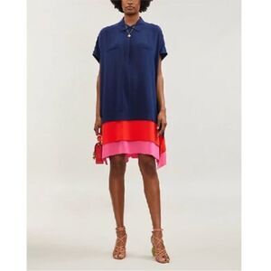 NWT Diane Von Furstenberg Deep Blue Blouse, M/L